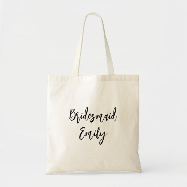 Bolsa Tote Bridesmaid Personalizada Moderna Elegante (Frente)