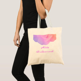 Bolsa Tote Bridesmaid Rosa Rosa, Nome Personalizado Floral Ca