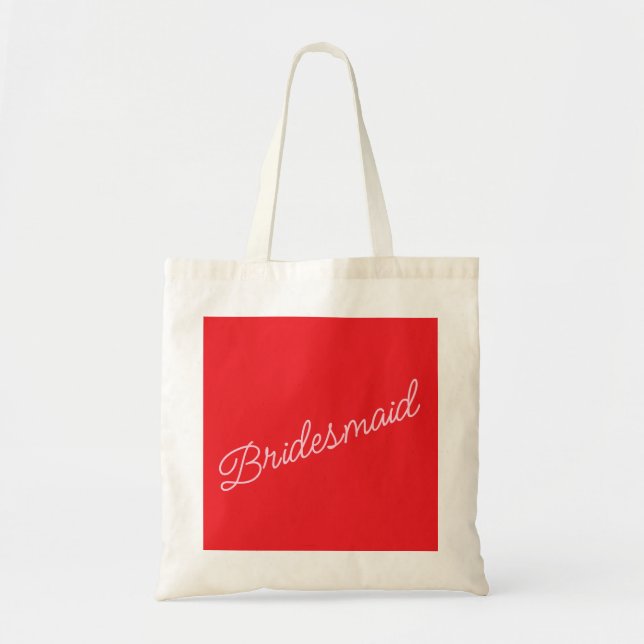 Bolsa Tote Bridesmaid Tote Bag Gift Red Pink Bridal Party (Frente)