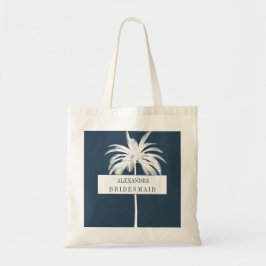 Bolsa Tote Bridesmaid White Palm Tree Moderna Elegante