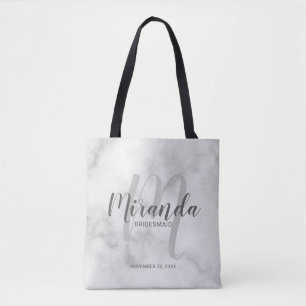 Bolsa Tote Bridesmaids Personalizados de Script do Classy Mar