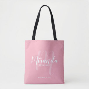 Bolsa Tote Bridesmaids Personalizados de Script Moderno e Cor