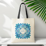 Bolsa Tote Bridesmaids presentes aqua azul talavera monograma<br><div class="desc">Bridesmaids presentes aqua blue talavera monograma nome personalizado tote bag presentes para ela</div>