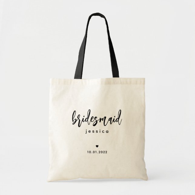 Bolsa Tote Bridesman | Saco de ferramentas simples com script (Frente)