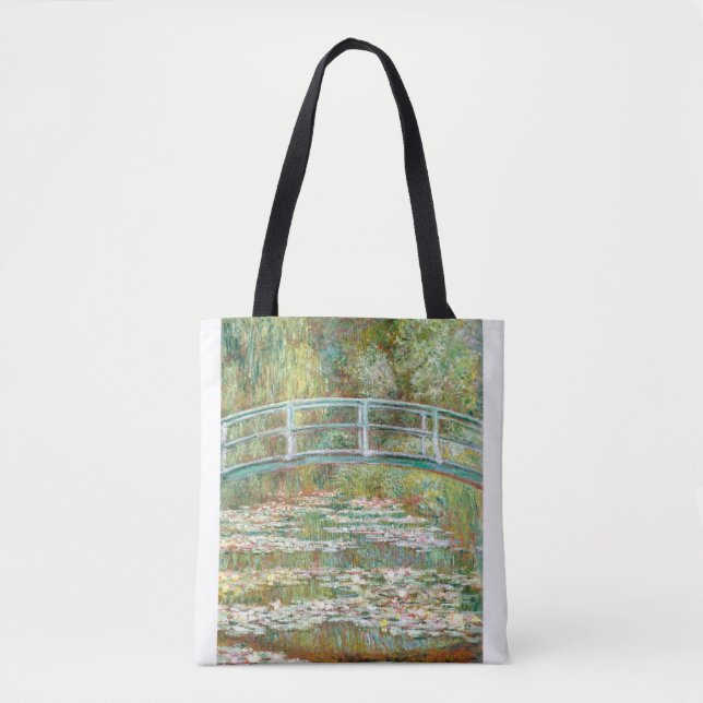 Bolsa Tote Bridge over a Pond of Water Lilies by Claude Monet (Frente)