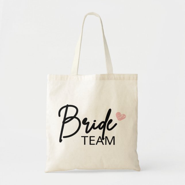 Bolsa Tote Brigada de Noivas, presente do Partido Bridesmaid, (Frente)