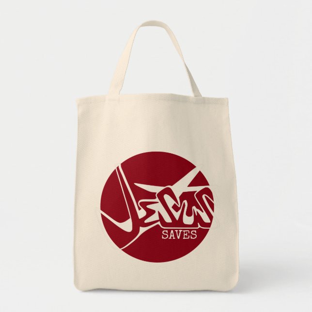 Bolsa Tote Bright Candy Red Jesus Salva Grafite (Frente)