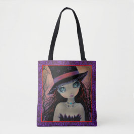 Bolsa Tote Bright Eyed Witch Big Eye Girl Fantasy Art