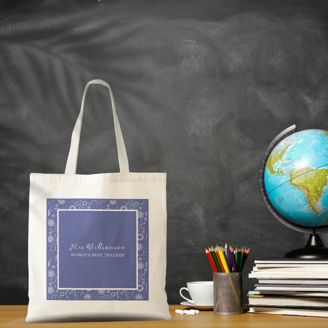 Bolsa Tote Bright Modern Floral Tote Bag do Professor (Bright Modern Floral Teacher's Tote Bag. Say thank you with this personalised gift.)