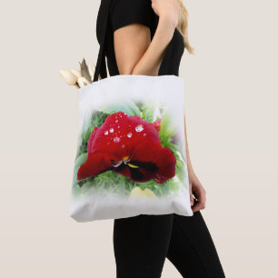 Bolsa Tote Bright Red Pansy