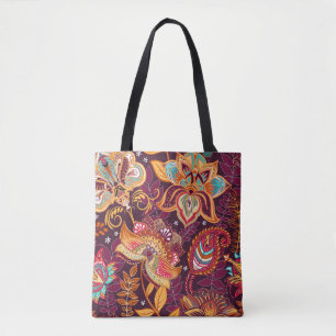 Bolsa Tote Bright seamless pattern in paisley style. Colorful