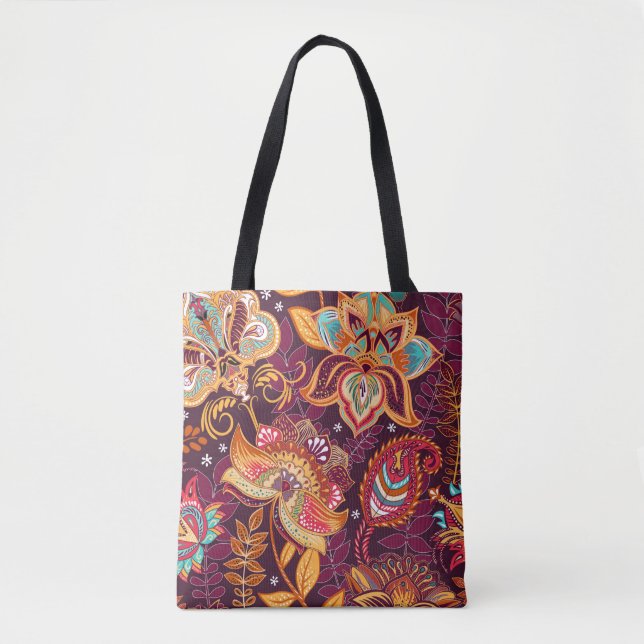 Bolsa Tote Bright seamless pattern in paisley style. Colorful (Frente)