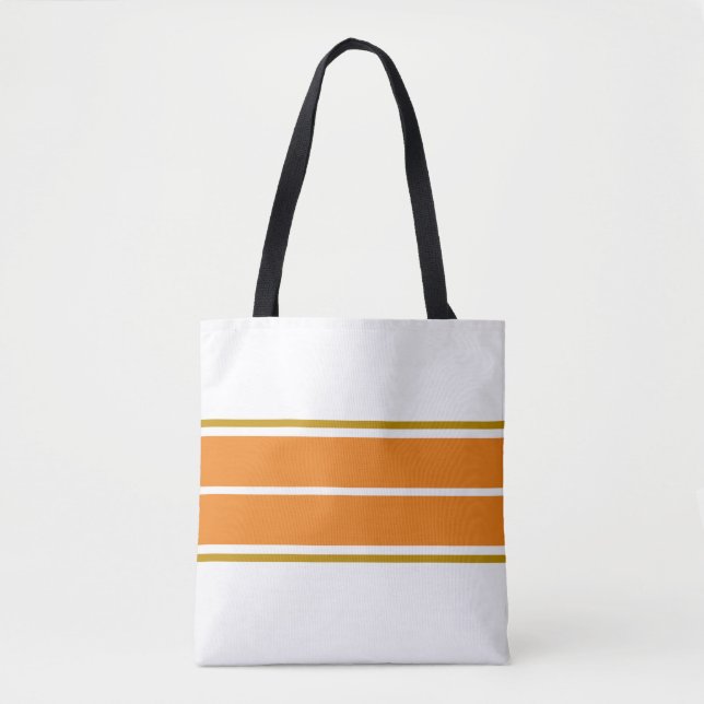 Bolsa Tote Bright Summer Orange Twin Racing em Branco (Frente)