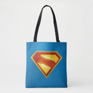 Bolsa Tote Brilhante da blindagem S do Ouro Superman