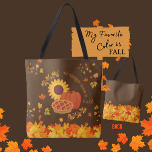 Bolsa Tote Brilhante e Delicioso Minha Cor Favorita é Queda
