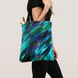 Bolsa Tote Brilhante manchado de ciano a azul e manchas verme