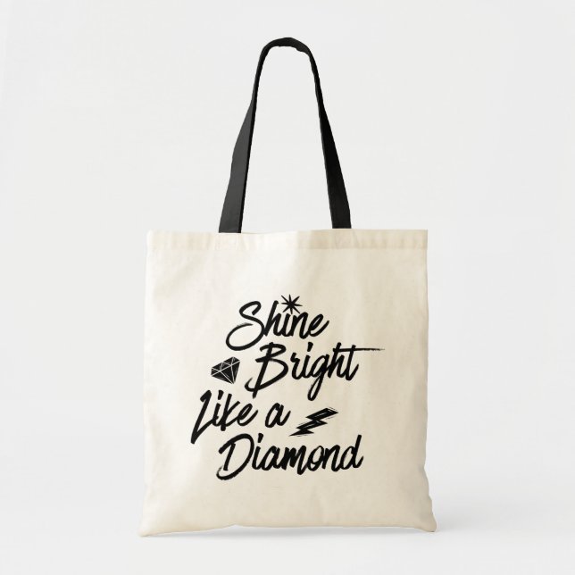 Bolsa Tote Brilhe brilhante como uma forma de //do diamante (Frente)