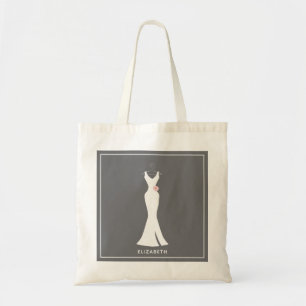 Bolsa Tote Brilho branco elegante na Cinza - Design simples N