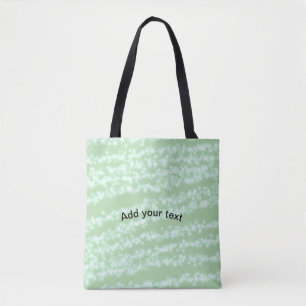 Bolsa Tote Brilho de lantejoula verde pastel nome texto boho