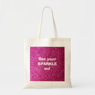 Bolsa Tote Brilho do rosa quente do falso