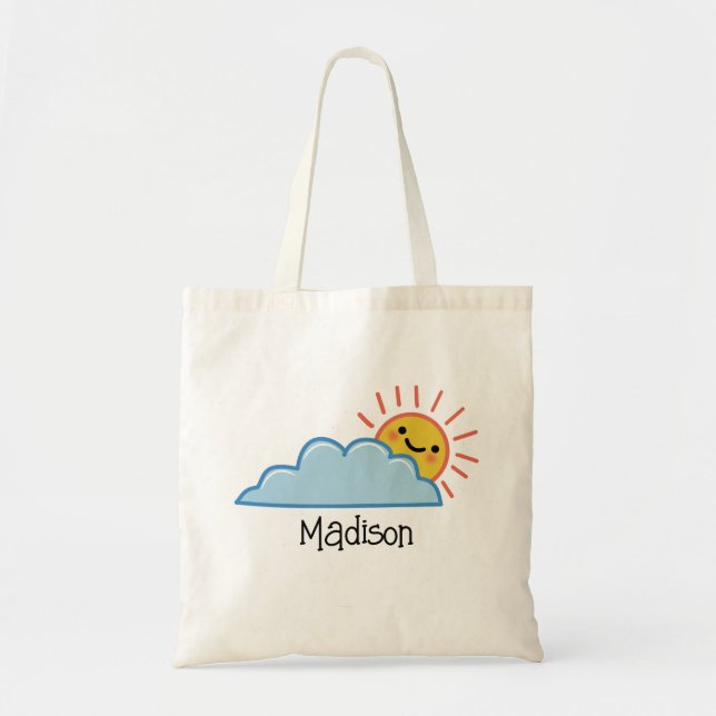 Bolsa Tote Brilho do Sol e Nuvens Personalizado (Frente)