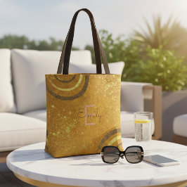 Bolsa Tote Brilho Marrom Dourado Chic Glam Moderno Tendência