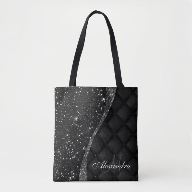 Bolsa Tote Brilho preto (Frente)