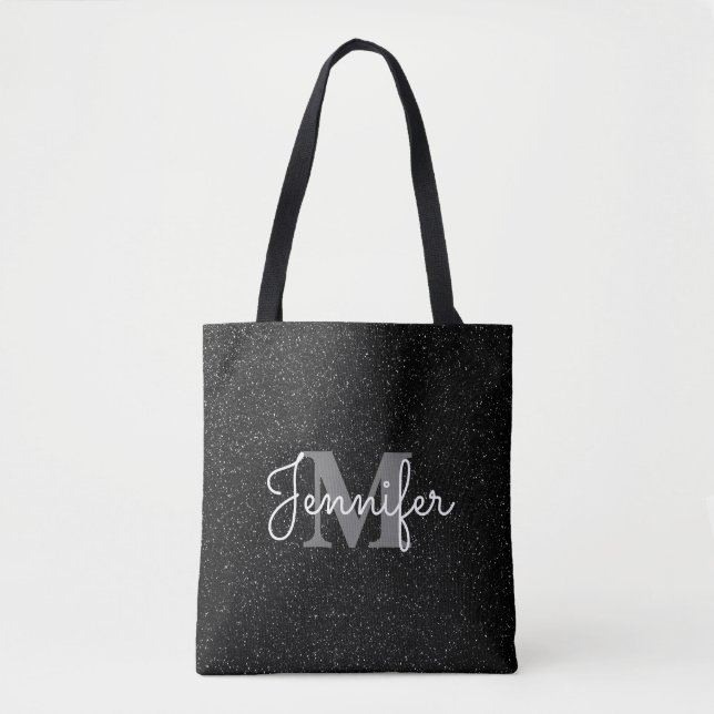 Bolsa Tote Brilho Preto (Frente)