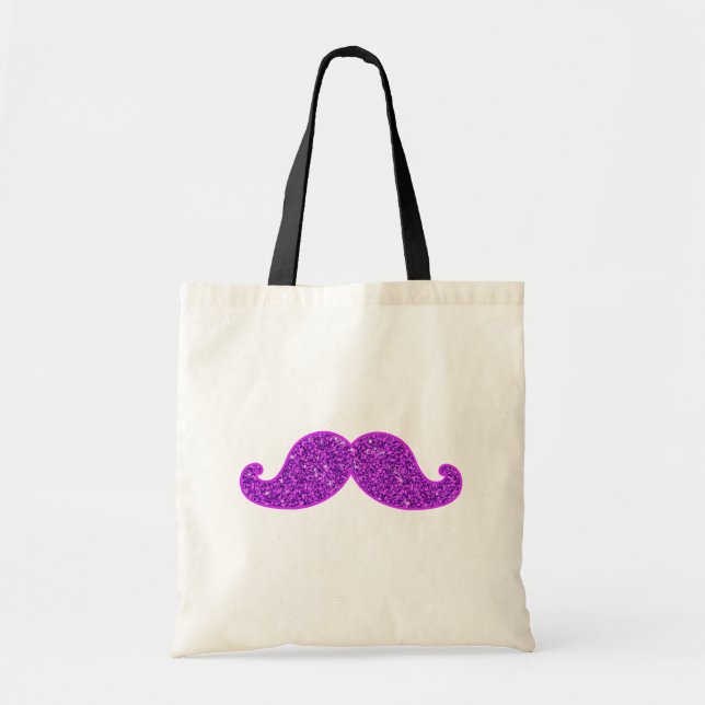 Bolsa Tote Brilho roxo do bigode retro feminino do (Frente)