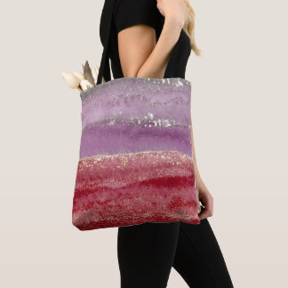 Bolsa Tote Brilho roxo e dourado elegante