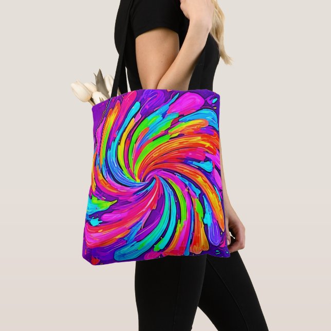 Bolsa Tote Brilho Suave: Arco-Íris Cartoon (Close Up)