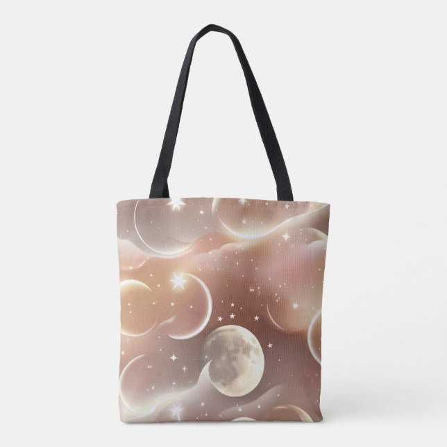 Bolsa Tote Brilho Suave Lua Pêssego Marfim Cremoso (Verso)