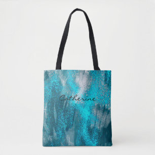 Bolsa Tote Brilhos Azuis Luminosos Salpicos