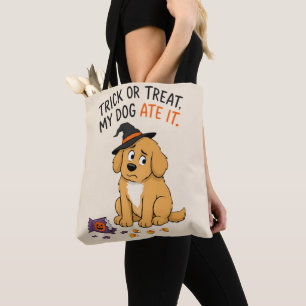 Bolsa Tote Brincadeira de Truque ou Travessura Meu Cachorro C