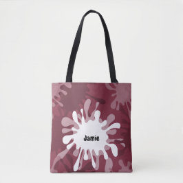 Bolsa Tote Brincadeira Red Painting Name Token Bag