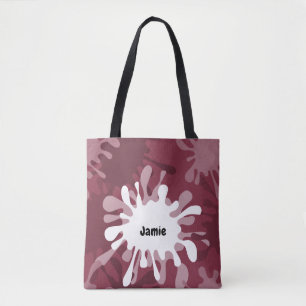 Bolsa Tote Brincadeira Red Painting Name Token Bag