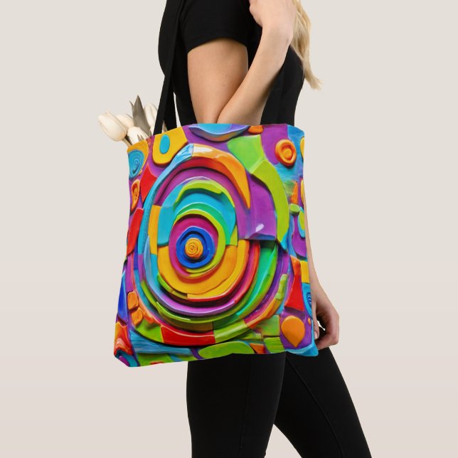 Bolsa Tote Brincadeira Surreal Colorida (Close Up)