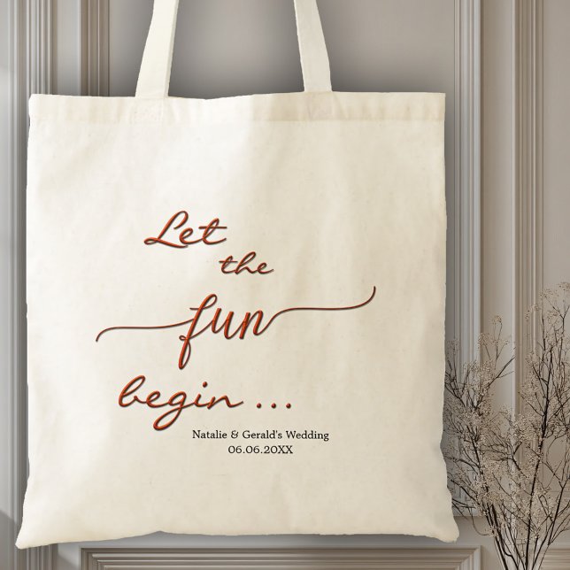 Bolsa Tote Brincadeira Vermelha Simples Casamento Tote Bag (Enchanting wedding or bridal tote bag with a stylized red script text)