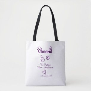 Bolsa Tote Brinde à futura Sra. adicione o nome da noiva roxo