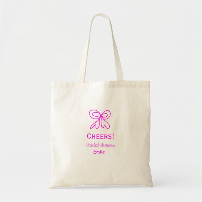 Bolsa Tote Brinde arco-íris rosa roxo chá de noiva adicionar  (Frente)