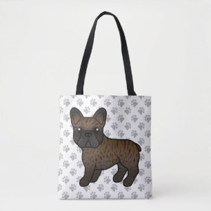 Bolsa Tote Brindle French Bulldog Cute Cartoon Dog