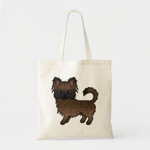 Bolsa Tote Brindle Long Casaco Chihuahua Cute Cartoon Dog
