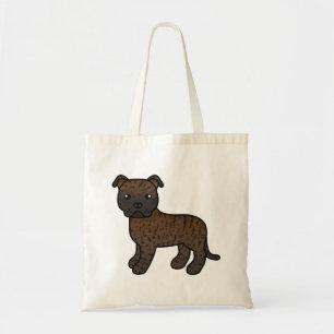 Bolsa Tote Brindle Staffordshire Bull Terrier Cartoon Dog
