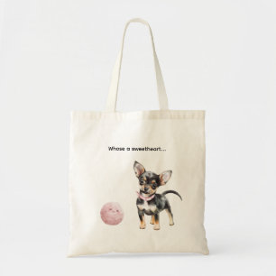 Bolsa Tote Brinquedo Bola Rosa Cachorro Preto Fofo
