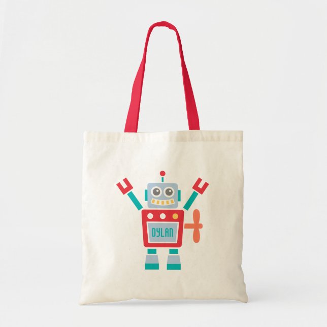 Bolsa Tote Brinquedo De Robô Cute Para Crianças (Frente)
