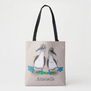 Bolsa Tote Brinquedos engraçados e felizes de pés azuis dança