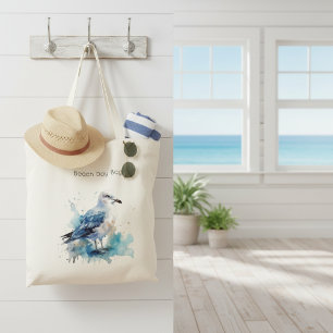 Bolsa Tote Brisa Oceânica: Gaivota Aquarela