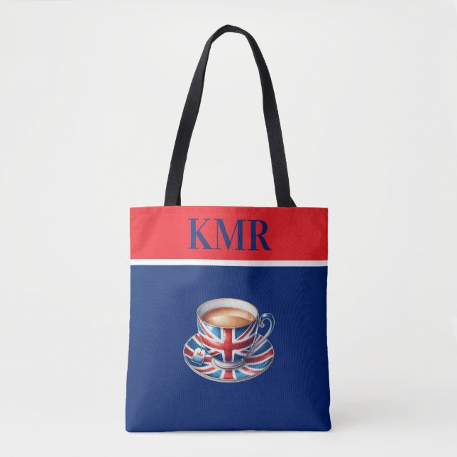 Bolsa Tote British Flag on English Teacup (Frente)