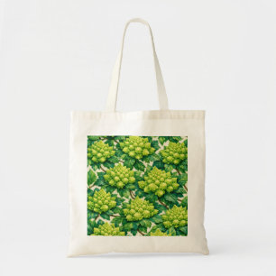 Bolsa Tote Brócolis Romanesco e Folhas Verdes Botânico