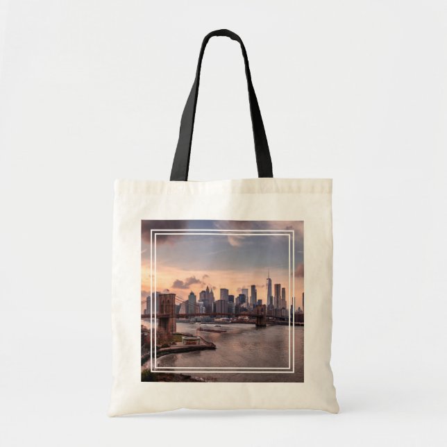 Bolsa Tote Brooklyn Bridge e Lower Manhattan (Frente)